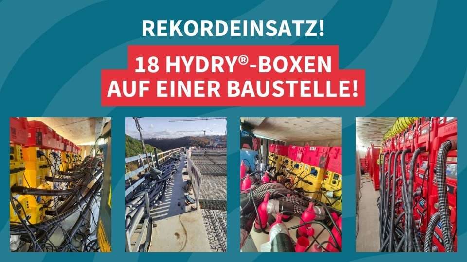 18 HyDry® BOXen auf einer Baustelle